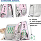Lollimeow Cat Carrier Backpack, Bubble Expandable Backpack Carrier, Pets and Small Dogs,Airline-Approved, Designed for Travel, Hiking, Walking & Outdoor Use (Square Back Expandable-Pink)