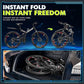 26 Inch Folding Mountain Bike, 21 Speed Full Suspension Bicycle with High-Carbon Steel, Dual Disc Brake Non-Slip Quick Release tire Folding Bicycle for Adults/Men/Women