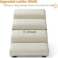 Senneny Imitation Linen Faux Leather Dog Stairs, for Pets up to 150 lbs, Waterproof, Scratch Resistant Pet Steps/Stairs with High Density Foam and Detachable Wooden Legs, Light Beige Linen, 4 Step