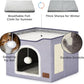 Bedsure Cat Beds for Indoor Cats - Large Cat Cave for Pet Cat House with Fluffy Ball Hanging and Scratch Pad, Foldable Cat Hideaway, 16.5x16.5x13 inches, Cloud Purple