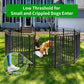 Dog Playpen Outdoor 16 Panels Heavy Duty Dog Fence 47" Height with Thick Pipe Anti-Rust with Doors Portable for RV Camping Yard, Total 36FT, 103 Sq.ft, Snowy Black