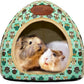 BWOGUE Guinea Pig Bed Warm Cave Beds Hamster House Large Hide-Out for Rabbit Guinea Pigs Bearded Dragon Rats Winter Warm Cage Nest,Green