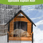 GUTINNEEN Insulated Dog House Outdoor, Waterproof Dog Kennel with Anti-Bite Design, Asphalt Roof, Elevated Base, PVC Curtain, for Small to Medium Dogs - Brown