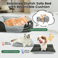 Miguel Washable Cat Bed for Indoor Cats With Removable Cushion, Easy to Wash Small Pet Sofa With Side, Rectangle Bolster Kitten Calming Cuddle Puppy Bed, Anti-Slip Bottom, Gray 18 Inch