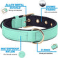 Didog Soft Padded Dog Collars for Small Dogs, Lightweight and Breathable Dog Collar with Metal Buckle, Green, M