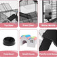 3-Tier Glass Hamster Tank, Large Hamster Cage Habitat with 11inch Big Running Wheel for Rat, Mouse, Gerbil, Syrian Hamster, 590 SQ INCHES