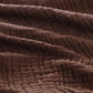 Carriediosa 100% Cotton Muslin Throw Blanket 66" X 90" Twin XL Size，4-Layers Summer Gauze Throws for Bed Couch，Soft Lightweight Breathable Linen Blankets Bedspread for Adults All Season，Dark Brown
