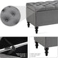 Ottoman with Storage,50.2-inch Upholstered End of Bed Storage Bench for Bedroom,for The Living Room,for Entryway, with Button and Safety Hinges,Detachable (Grey)