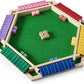 Vamslove Shut The Box Game for 6 Player with 12+4 Dice - Colorful 6 Sided Wooden Board Math Number Games for Kids Adults Families Party Club (Instructions Included)