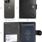 Polare Luxury RFID Blocking Leather Passport Holder Travel Wallet For Men and Women (Black(Snap Version))