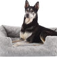 Best Friends by Sheri Lux Lounge Bed Calming Faux Fur Dog Bed, Gray, Large, 36" x 27"