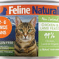 Feline Natural New Zealand Canned Catfood Wet Food, High-Meat, Low-Carb, & Grain Free Cat Food Wet, Chicken and Lamb Feast, 6 oz, Pack of 12