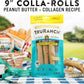 Collagen Rolls - 9" Collagen Rolls for Dogs - Long Lasting Healthy Joint Support - Rawhide Alternative - Skin & Coat Health - Made with Real Peanut Butter, Value Pack, 15 Bags, 45 Count