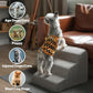 MEWANG Dog Stairs for Small & Medium Dogs and Old Cats –3/4/ 5 Steps High-Density Foam Pet Ramp for Bed & Couch, Non-Slip, Washable Cover, Grey (Round Corner, 3 Steps: 17.95''×14.96''×13.70'', 2)