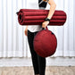 Leewadee Meditation Cushion Set – 1 Round Zafu Meditation Pillow and 1 Square Roll-Up Zabuton Meditation Mat, Pillows Bundle Filled with Kapok