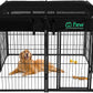 FXW Homeplus Unleashed Indoor Dog Playpen - Stress-Free and Safe Play, Heavy Duty 40 Inch 8 Wire Panels with Playpen Cover for Medium and Large Dogs, Black│Patented