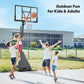 Basketball Hoop Outdoor Portable 44/48 Inch Backboard, 10ft Quickly Adjustable Basketball Goal System with Wheels for Court/Backyard/Driveway