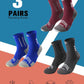 Compression Sport Running Socks: Athletic Crew Socks for Men Women Cycling Hiking Basketball Work,3 Pairs