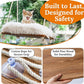 Cat Window Perch - Hammock Bed for Cats Inside - Solid Wood Seat, 4 Strong Suction Cups, Soft Cushion - Rustic Indoor Pet Shelf