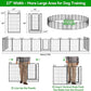 Dog Playpen Outdoor 32 Panels Heavy Duty Dog Fence 40" Height Anti-Rust with Doors Portable for RV Camping Yard, Total 71FT, 406 Sq.ft, Snowy Black