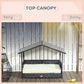 PawHut Wicker Dog House Outdoor with Canopy, Rattan Dog Bed with Water-Resistant Cushion, Raised Dog Bed for Small, Medium Dogs up to 66 lbs, 19.75" in Length, Black Wicker, White Cushion