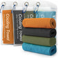 YESLIFE 4 Pack Cooling Towel 40"x12", Gym Towels for Men and Women, Soft Breathable Workout Towels for Yoga, Running, Sport, & More (Black, Army Green, Orange, Blue)
