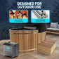 Premium 62-in. Cedar Wood Cold Plunge and Hot Tub with 1HP Chiller and Heater | Stainless Steel Tub with Wooden Step, Foldable Cover, Headrest, and WiFi App Control Chiller for Indoor/Outdoor Use