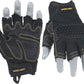 HANDLANDY Fingerless Work Gloves for Men, Padded Impact Tactical Mechanics Gloves, Grip Utility Trucker Driver Gloves (Black- impact, Medium (Pack of 1))