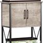 5-10 Gallon Fish Tank Stand, Metal Double Aquarium Stand with Cabinet for Fish Tank Accessories Storage, Heavy Duty 20.5" L* 11.02" W Tabletop, 500LBS Capacity Grey PG06YGZ