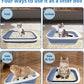 BNOSDM Collapsible Small Cat Litter Box for Kittens Open Potty Pan Foldable Cat Toilet with Scoop Senior Kitty Travel Shallow Litters Boxes Anti-Splash Waterproof Blue 17.7"×13.4"
