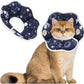 Soft Adjustable Cat Cone Collar - Comfortable Recovery Collar for Cats After Surgery (Dark Blue, Medium)
