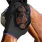 Horse Fly Mask with Ears, UV Protection for Horses, Elasticity with Big Mesh Eye Covers, Snug Fitting Comfortable Breathable Lightweight for Horses Black Full Size