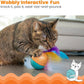Catstages Whack N' Wobble Ball Intearctive Cat Toy, Weighted Ball with Feathers, Bell, Glitter Fabric & Catnip Oil, Turquoise