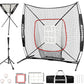 6'×6' Baseball Softball Practice Net,Baseball Backstop,with Batting Tee,Ball Caddy,for Hitting Pitching Batting Catching with Bow Frame,Bonus Strike Zone,Target,Portable and Foldable