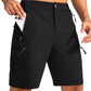 Pudolla Men's Hiking Cargo Shorts 9" Lightweight Outdoor Work Shorts for Men Travel Golf Camping Casual with 5 Zipper Pockets
