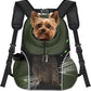 WOYYHO Pet Dog Carrier Backpack Small Dog Front Backpack Ventilated Mesh Dog Travel Back Pack with Safety Belt for Travel Hiking Cycling Outdoor Adventures (Size L: 10-14 lbs, Army Green)