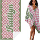 JML Personalized Beach Towel with Name, Custom Flower Beach Towel, Customized Microfiber Pool Towel, Quick Dry & Absorbent Swim Towel for Adult,Anniversary, Birthday, Summer Holiday,Vacation