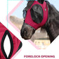 Harrison Howard Horse Fly Mask with Forelock Opening Stretch Breathable and Comfortable for Horses UV -Protection Burgundy M