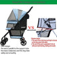 ROODO 4 Wheel Dog Cat Pet Stroller Best Lightweight Foldable Compact Portable Jogger All Terrain Travel Pet Gear Puppy Doggie Bunny Kitty Stroller for up to 30lbs Medium Small Dogs Cats(Sky Blue)