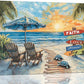 Beach Ocean Bathroom Pictures Wall Art, Seaside Coastal Bathroom Wall Decor, Sunrise Framed Painting Canvas Artwork for Bedroom Living Room Decorations 24"L x 16"W