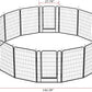 Dog Playpen, Outdoor Dog Fence, 16 Panels, 40" H Dog Pen for Large/Medium/Small Dogs, Heavy Duty Metal Pet Fence with Gate, Portable Dog Fence for RV Camping and Yard (Black)