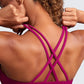 CRZ YOGA Softness Mold Womens Butterluxe Strappy Longline Sports Bra - Double Spaghetti Strap Workout Yoga Crop Top Athletic
