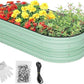 WORKPRO 4x2x1ft Galvanized Raised Garden Bed Set, Rust & Corrosion Protection, Easy Assembly, Safe Edge, Ideal for Vegetables & Flowers, Green