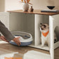 Feandrea Cat Litter Box Enclosure, Litter Box Furniture Hidden with Removable Divider, Indoor Cat House, End Table, 31.5 x 20.9 x 19.7 Inches, Honey Brown and Rustic White UPCL002P01