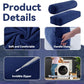 ROYALAY 2 Pcs Yoga Bolster Pillow for Restorative Yoga, Rectangular and Cylinder Meditation Pillow Set with Carrying Handles, Supportive Cushion for Exercise Workout Stretching Meditation,Dark Blue