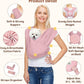 Dog Carriers for Small Dogs, Front Facing Dog Sling Carrier, Hands Free Cat Carrier, Size Adjustable, Reducing Back Pain, Premium Cotton, Safe and Soft Dog Carrier (Plus, Light Pink)