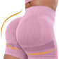 CHRLEISURE Women's 4 Packs Workout Gym Shorts, High Waisted Butt Lifting Scrunch Butt Seamless Booty Shorts