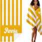 JML Personalized Beach Towel with Name, Custom Cabana Stripe Beach Towel, Customized Microfiber Pool Towel, Quick Dry & Absorbent Swim Towel for Adult,Mother's Day, Birthday, Summer Holiday,Vacation