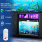 Aquarium Stand for 55-75 Gallon Fish Tanks with RGB Light Strip Black Modern Contemporary Wood