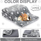 Reginary 4 Pcs Waterproof Guinea Pig Blankets Washable Small Animal Fleece Bedding Absorbent Guinea Pig Cage Liners Reusable Pet Pee Pad Sleep Mat for Hamster Ferret (Gray Star,24 x 16 Inch)